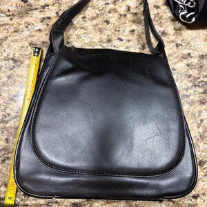 PALOMA PICASSO Vintage COUTURE Handbag Black LEATHER and Patent, Signed LOGO